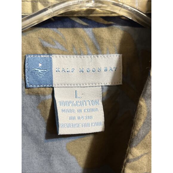 Half Moon Bay Shirt Men's Size Large Button Up Short Sleeve Leaf Print - Picture 3 of 9